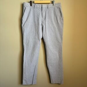 Old Navy Mens Slim Casual Dress Pant Chambray Blue Cotton Blend 34x32 Office